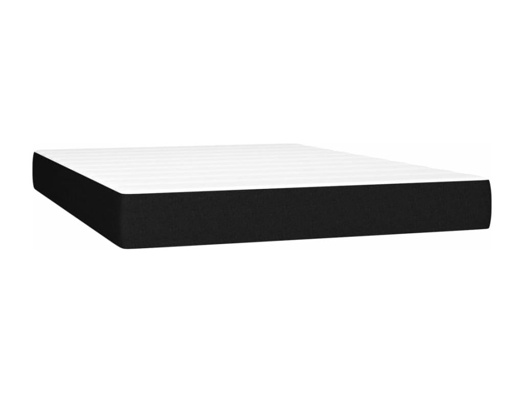 Meublita bed base with black mattress, 140x190 cm, fabric