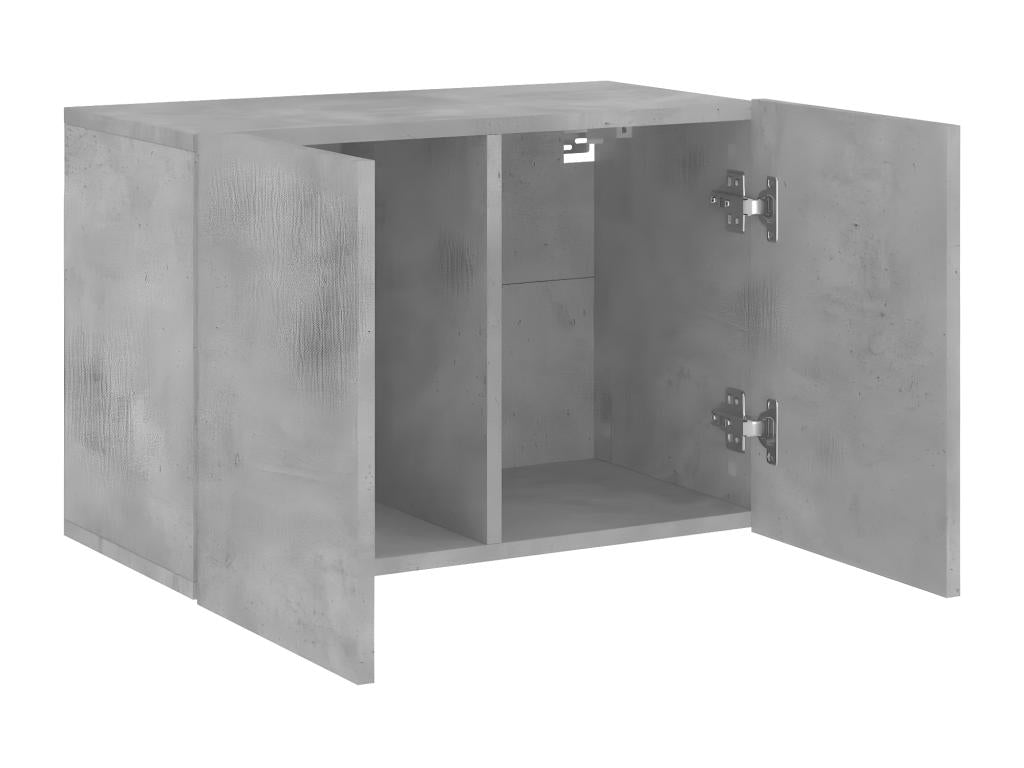 Concrete grey wall-mounted TV unit, 60x30x41 cm