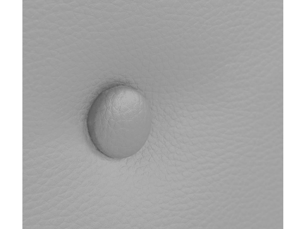 Meublita Faux Leather Headboard with 2 Buttons, 110x105cm, with Legs, 105cm Beds - Light Grey