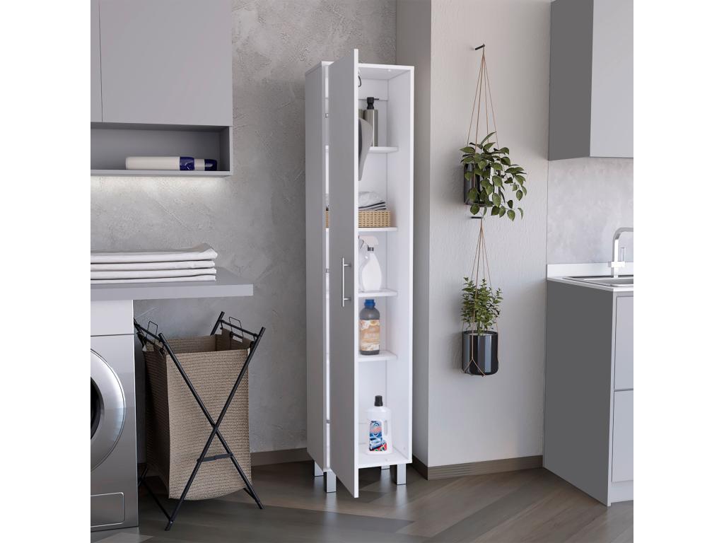 Meublita Multifunctional Wardrobe with 1 Door and Legs, 180 cm x 40 cm x 29.8 cm, Multicolor