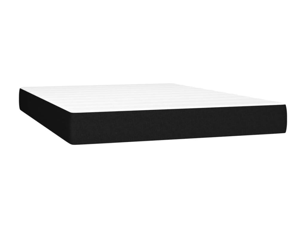 Meublita bed base with black mattress, 140x190 cm, fabric