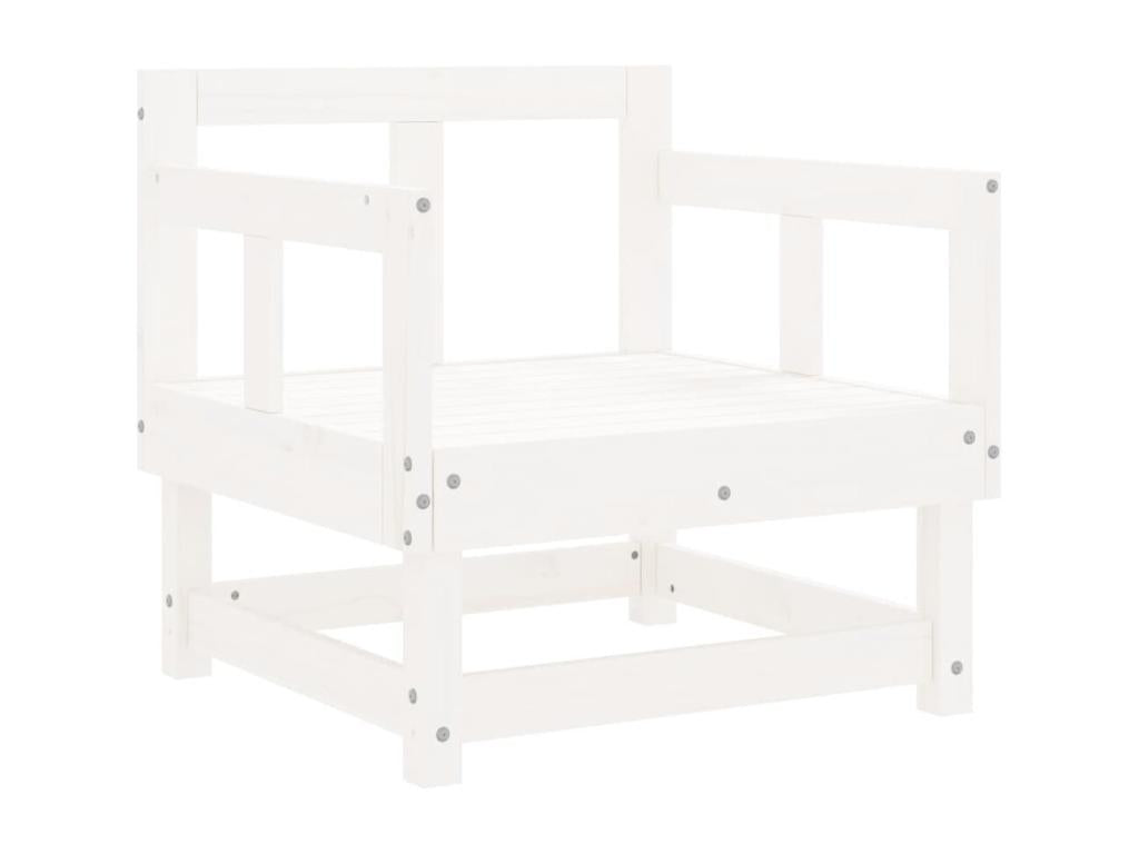 8-piece garden furniture set, white, solid pine wood