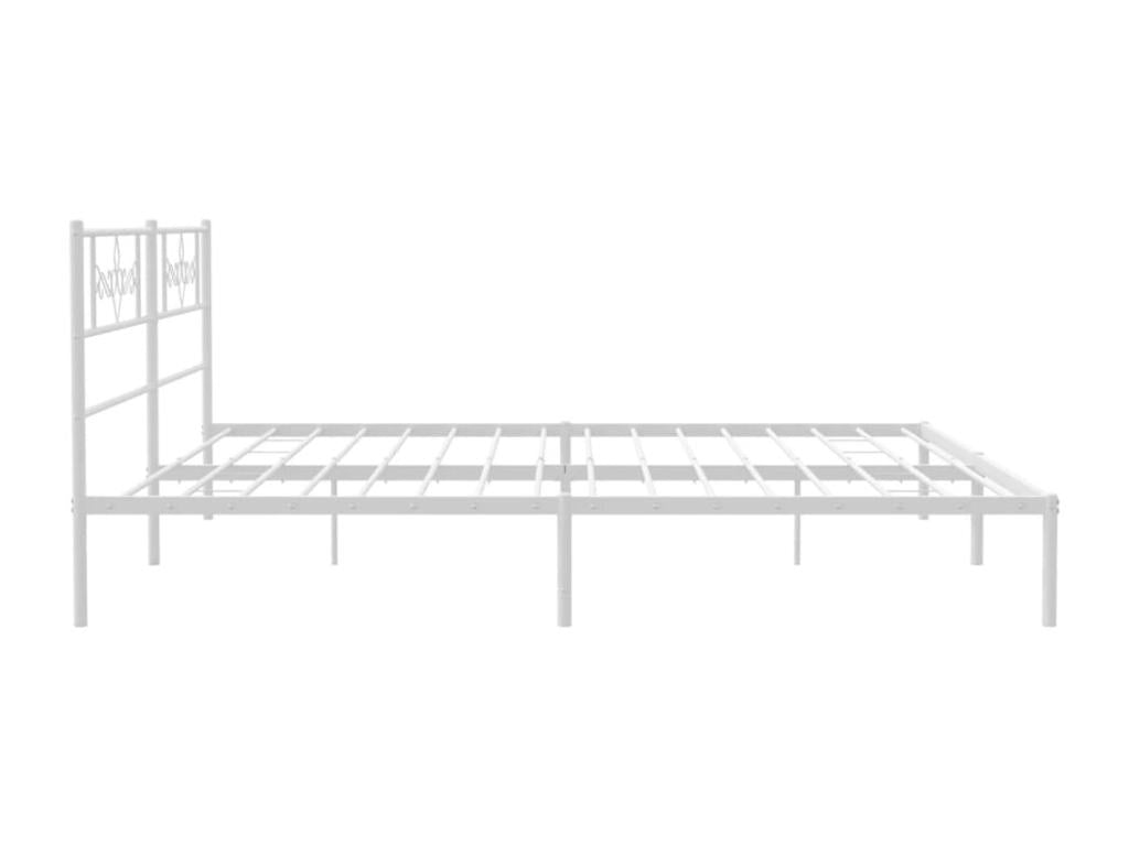 Metal bed frame with white headboard 200x200
