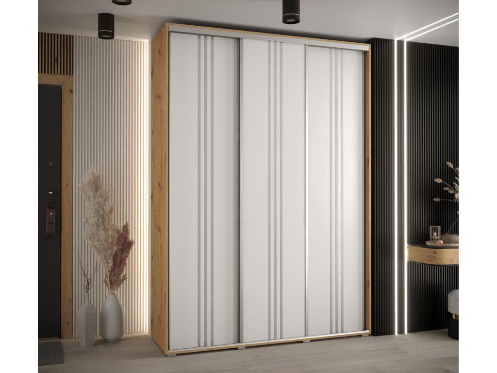 Meublita 6 Sliding Door Wardrobe 235.2/180/60 3 Doors Meublita/White/Silver