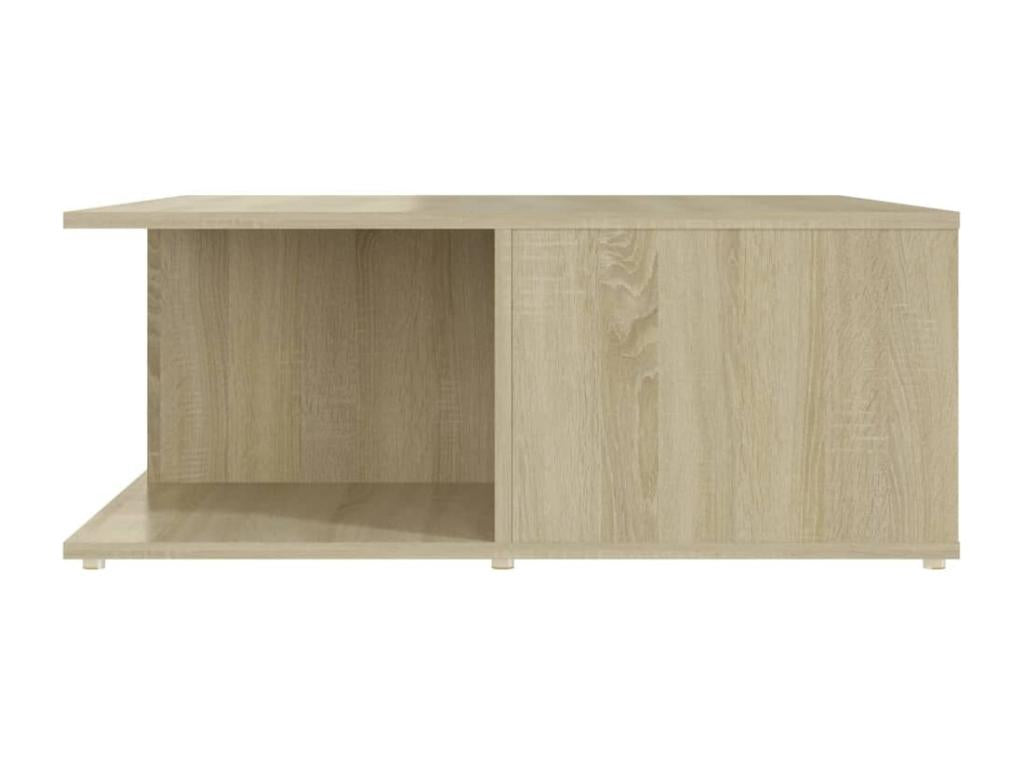 Meublita white and oak coffee table, 80x80x31 cm, engineered wood