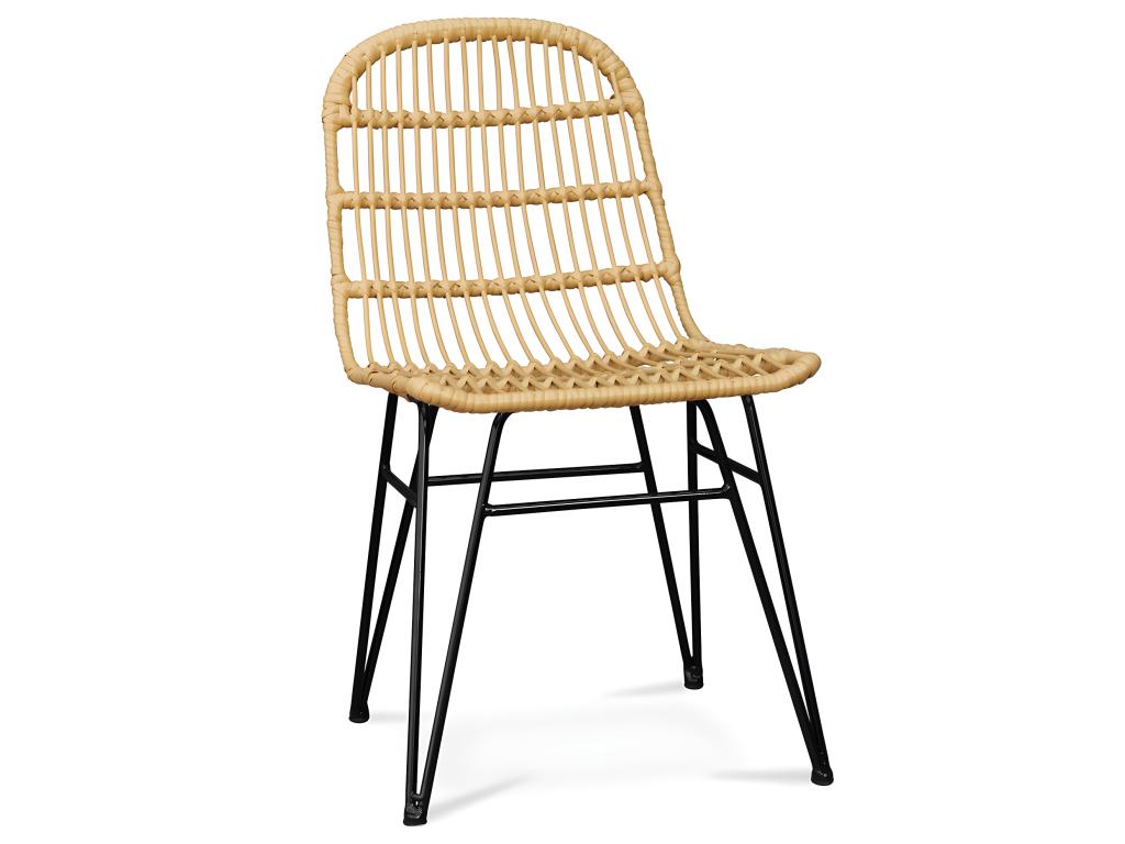 Rattan dining chair - Vertchez style - Many light brown