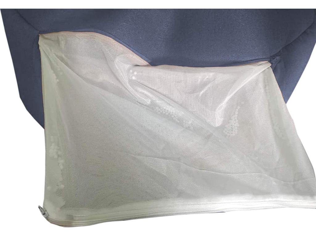 Empty Blue Polyester Sofa Pouf Cover with Zipper, 70x75x75