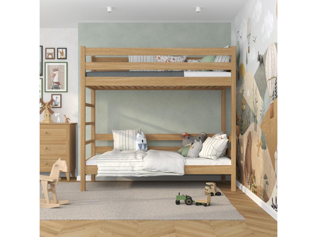 Oak bunk bed N03 Natural Oak 80x180