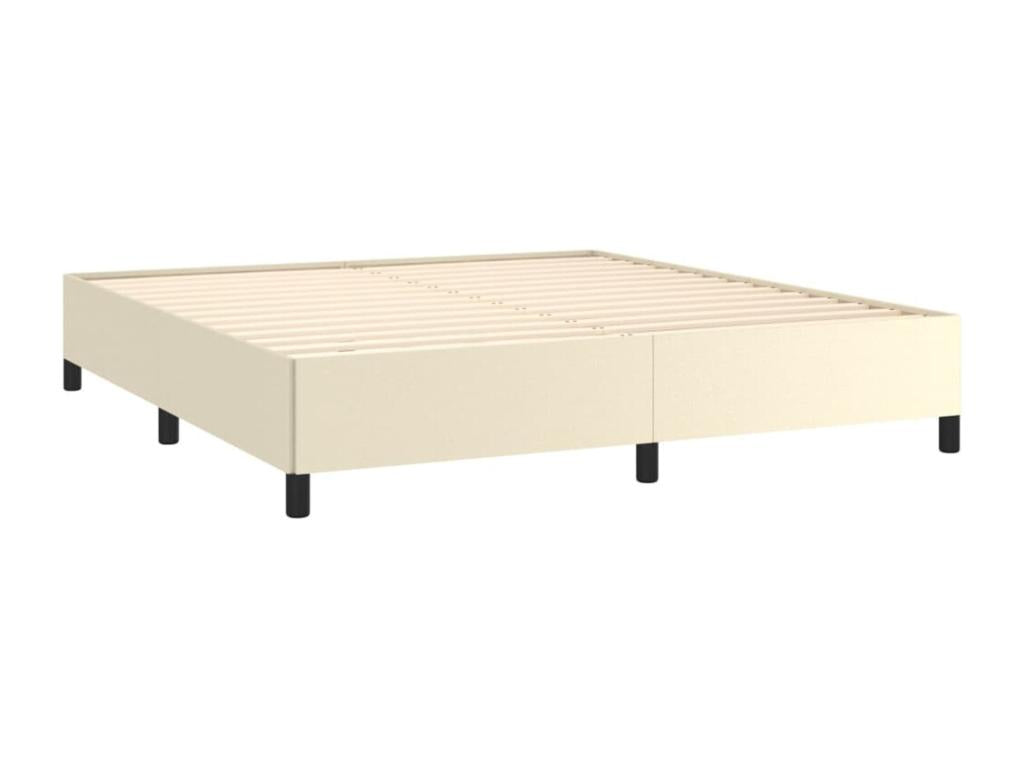 Cream bed frame 160x200 cm Faux leather