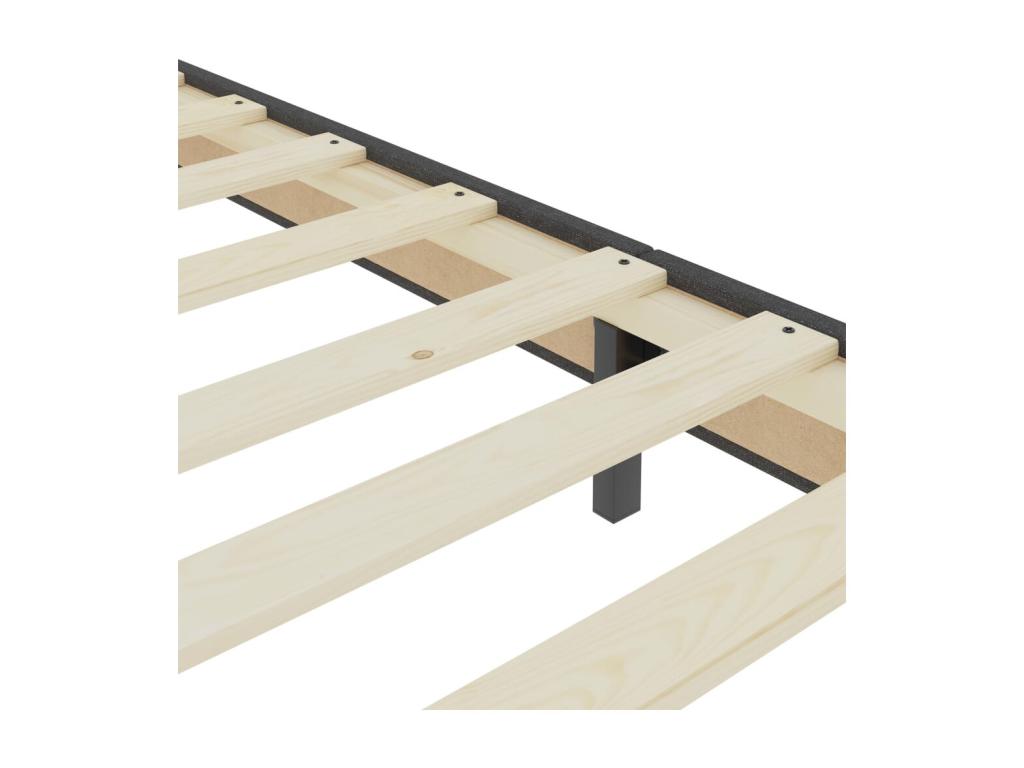 Upholstered bed base, dark grey fabric, 200x200 cm