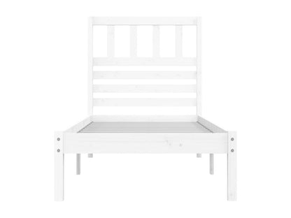 White Bed Solid Pine Wood 75x190 Small Single 4