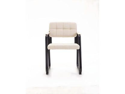 Chairs with armrests - Fabric / Matte black metal - Cream - Meublita B