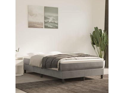 Meublita bed base and mattress, light grey, 120x200cm, velvet