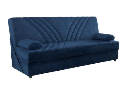 Meublita 3-Seater Storage Sofa with 2 Cushions Included, Upholstered Fabric Living Room Sofa with Opening, 181x81x88 cm, Blue