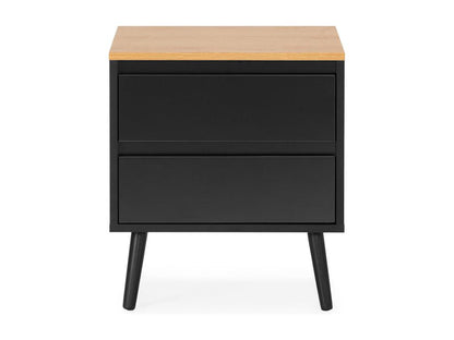 Meublita 2-drawer bedside table, black