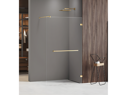 80cm walk-in shower screen, gold finish, Meublita GOLD SHINE