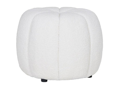 White Paisley Pouf 48x48x38 cm Meublita