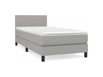 Meublita bed base with light grey mattress 100x200 fabric