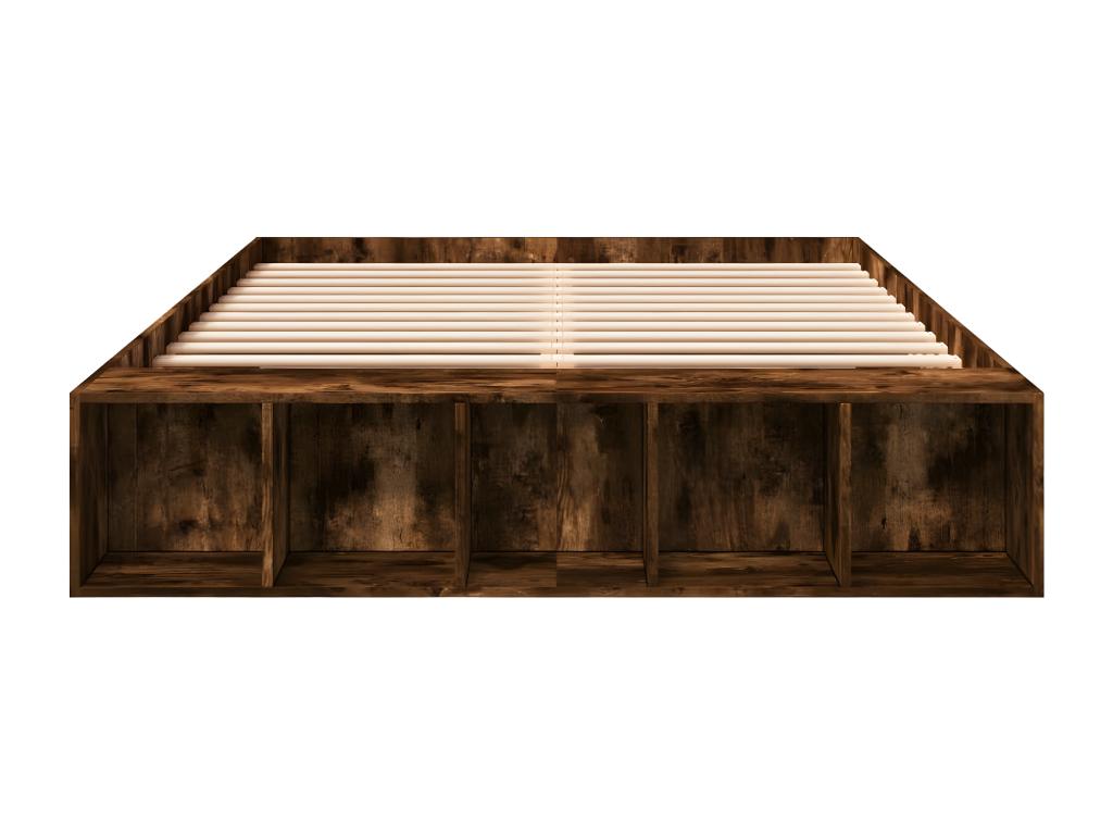 Smoked oak bed frame without mattress, 140x200 cm