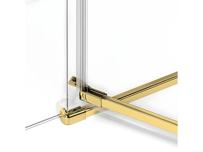 Meublita GOLD BRUSHED right-hand pivoting shower enclosure, 120x70cm, brushed gold color, front access