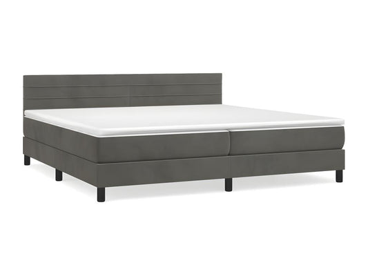 Upholstered bed base and mattress, Dark Grey 200x200 Velvet 4