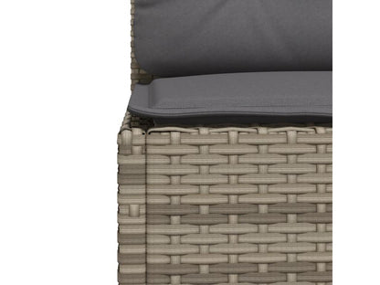 Garden furniture set with cushions, 7 pieces, grey woven resin