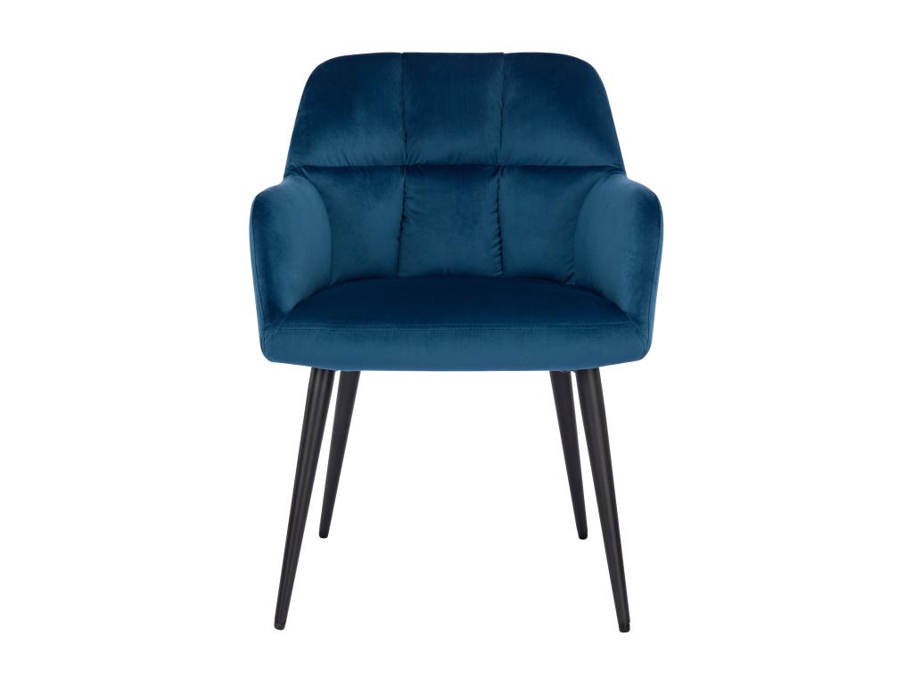 Set of 2 chairs with armrests - Velvet and metal - Blue - PEGA by Meublita MORABITO