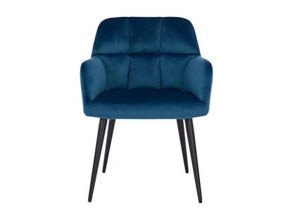 Set of 2 chairs with armrests - Velvet and metal - Blue - PEGA by Meublita MORABITO