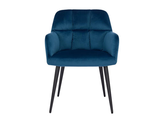Set of 2 chairs with armrests - Velvet and metal - Blue - PEGA by Meublita MORABITO