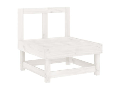 10-piece garden furniture set, white, solid pine wood