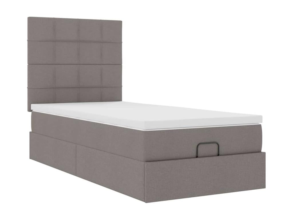 Ottoman bed frame with Meublita 90x200 cm fabric mattress