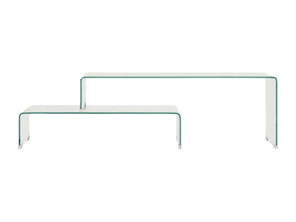 2-piece coffee table set 90x30x20/110x30x40cm Tempered glass