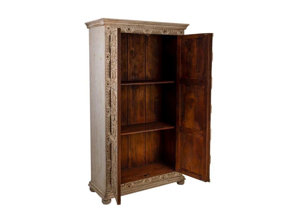 Handcrafted brown wooden cabinet 102x44x183h