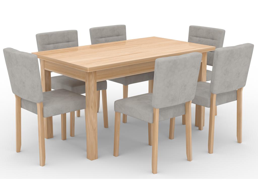 Modern chair in natural beech wood and choice of fabric Kloba-Tissu 27129