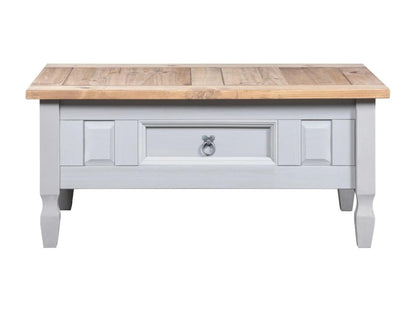 Mexican pine coffee table, Meublita range, grey, 100x60x45 cm