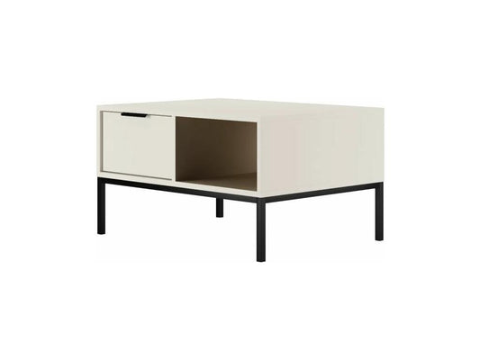 Coffee table 80 cm Meublita White Black legs