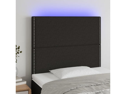 Black LED Headboard 100x5x118/128 cm Fabric