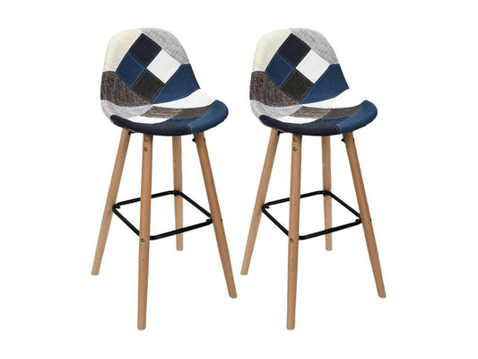 Meublita - Set of 2 Meublita stools, blue and grey