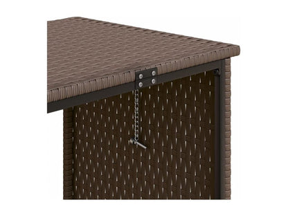 Brown garden sofa with table and L-shaped cushions