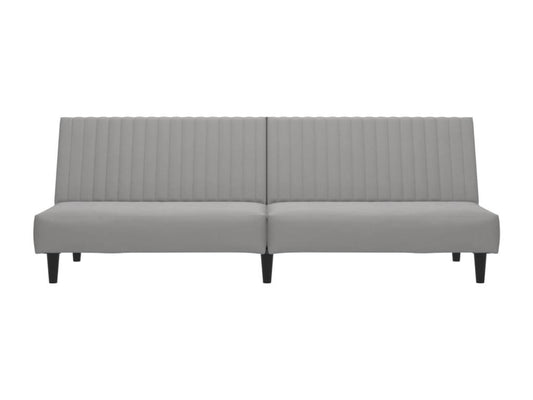Light grey velvet 2-seater sofa bed