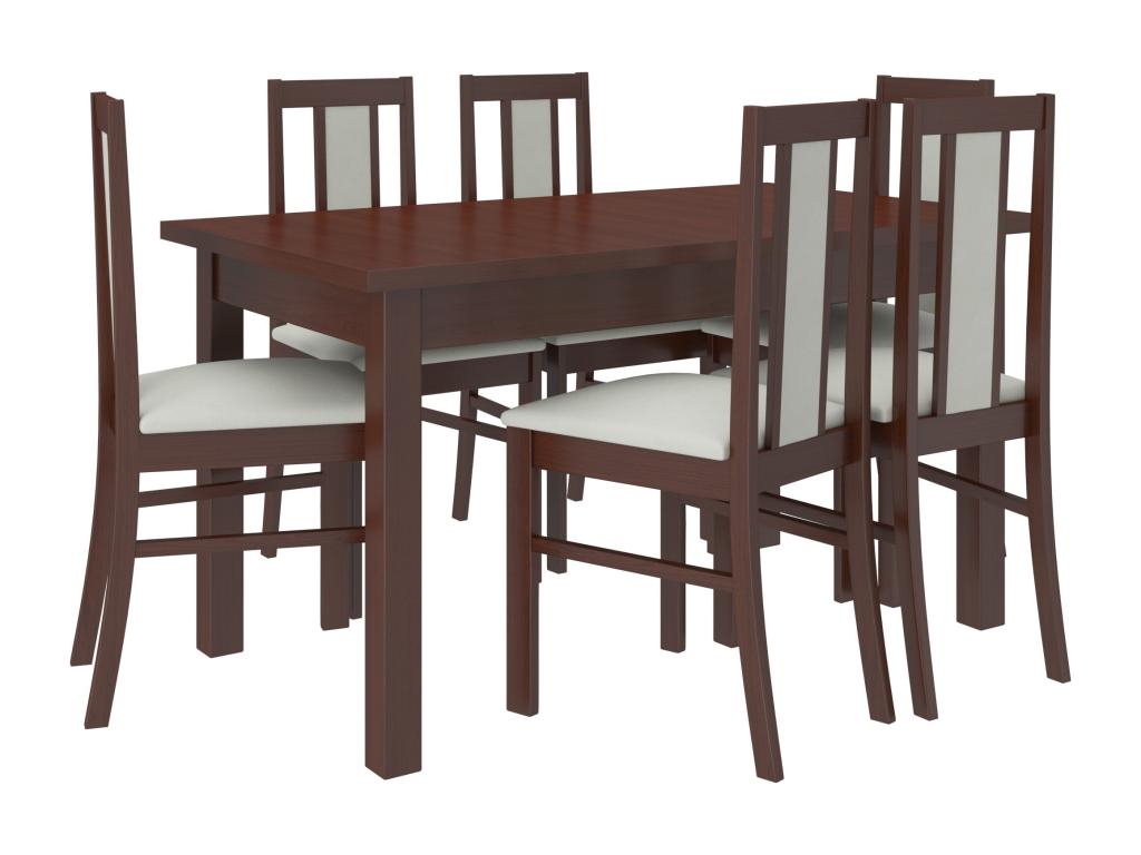 Dark walnut wood and Meublita-Tissu fabric chair 27124