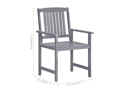 Meublita 4-Piece Solid Wood Garden Chairs, Grey