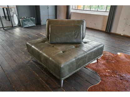 Pouf - Leather Green - Meublita