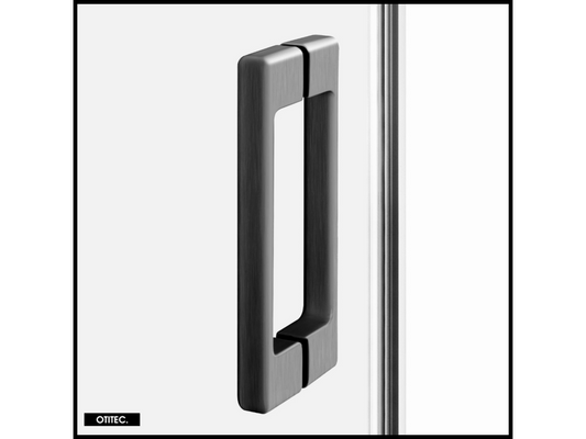 Shower Door with Side Panel, Corner Opening - 160x100x200 - GUNMETAL - PRIME - RIGHT
