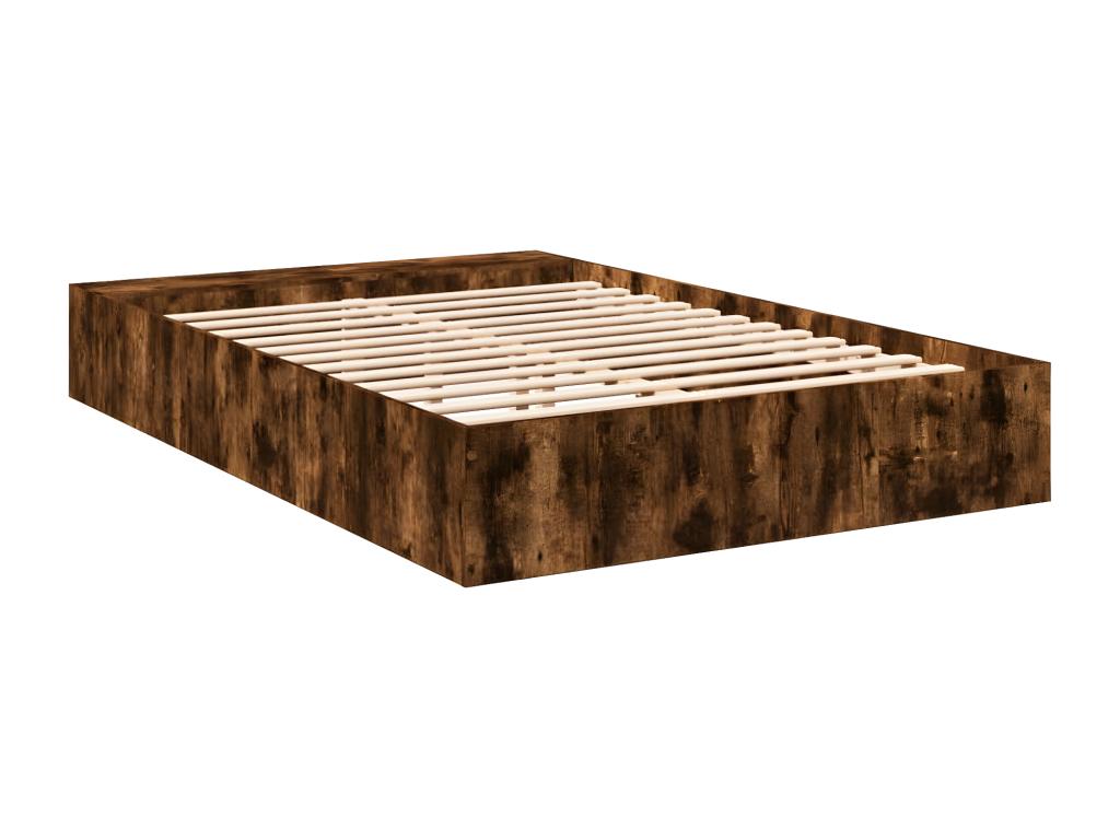 Smoked oak bed frame without mattress, 140x200 cm