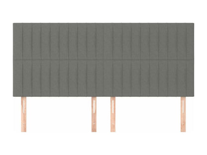 4-piece headboard set, dark grey, 80x5x78/88 cm, fabric