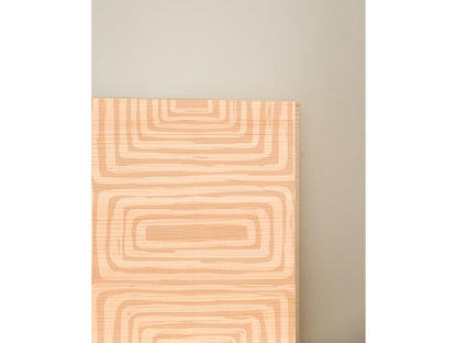 Natural pine wood headboard with print, 200x80cm - Meublita