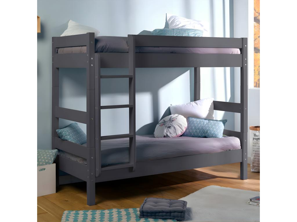 Meublita Separable Bunk Bed Set with Drawers and 2 Mattresses 90x190 cm Solid Wood White