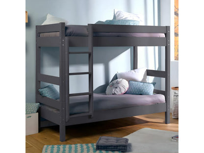 Meublita Separable Bunk Bed Set with Drawers and 2 Mattresses 90x190 cm Solid Wood White