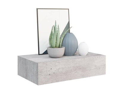 2-piece wall-mounted drawer shelves, concrete grey, 40x23.5x10 cm, MDF